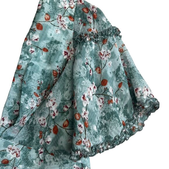 Hello Molly Fairy Godmother Dress Size 4 Teal Blue Floral Fit And Flare Mini - Picture 4 of 8